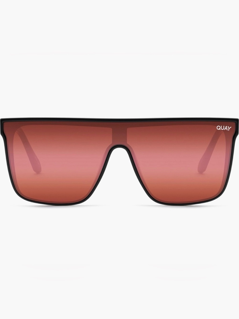 Quay Nightfall Shield Sunglasses in Black Frame/BrownPink mirrored lens - NWT!